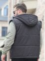 Men's Plus Size Hooded Padded Vest Jacket