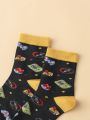 Men Gamepad Pattern Crew Socks