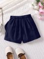 SHEIN Kids CHARMNG Young Girl Butterfly Knot Decorated Skirt Pants