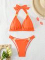 Women'S Solid Color Swimsuit Set