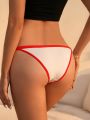 SHEIN 3pcs Letter Graphic Contrast Binding Thong