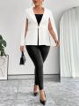 SHEIN Privé Plus Size Cloak Sleeve Suit