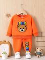 Baby Boy Bear Print Sweatshirt & Sweatpants