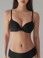 FRIFUL Ruffle Solid Color Bralette
