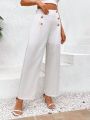 SHEIN Frenchy Women'S Loose Double-Breasted Wide-Leg Pants