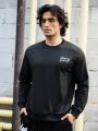 Daily&Casual Men'S Slogan Pattern Drop Shoulder Sports Sweatshirt