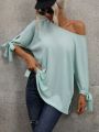 Round Neck Split Sleeve T-shirt