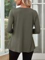 EMERY ROSE Button-Embellished Long-Sleeved T-Shirt