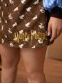 HARRY POTTER X SHEIN Plus Letter & Cartoon Graphic Skirt