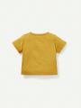 Cozy Cub 3pcs Newborn Infant Boys' Soft Knit Solid Color Decorative Pocket Short Sleeve Tops With Round Neck