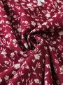 SHEIN LUNE Plus Size Lace Patchwork Floral Print Blouse