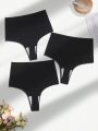 Women'S Solid Color Thong Panties (3pcs)