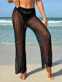 SHEIN Swim SXY Ladies' Solid Color Hollow Out Cover Up Pants