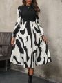 SHEIN LUNE Color Block Elegant Dress