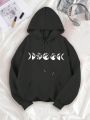 Women's Moon Pattern Hooded Sweatshirt