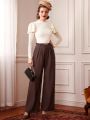 SHEIN DECDS Women's Wide Leg Pants With Pockets