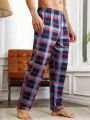 Men'S Plaid Elastic Waist Home Wear Bottoms