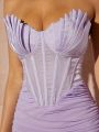 LOVING U Shell Shaped Bustier Ruched Dress