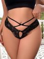 Plus Size Lace Hollow Out Triangle Panties