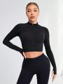 Seamless Athletic Long Sleeve Zip T-shirt