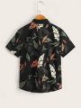 SHEIN Kids SUNSHNE Boys Tropical Print Shirt