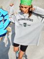 Street Sport Women's Letter Print Raglan Sleeve Sports Sweatshirt