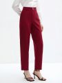 SHEIN BIZwear Ladies' Solid Color Slim Fit Cropped Pants