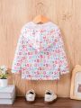 Baby Girls' Full Alphabet Printed Hooded Jacket