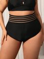 SHEIN Swim SPRTY Plus Size Swim Bottoms With Waist Cut-Out Design