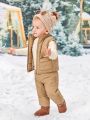 SHEIN Baby Boy Flap Pocket Vest Jacket & Pants