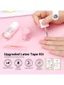 Saviland Liquid Latex for Nails - 20ML Latex Nail Polish Barrier Peel Off with Tweezer, Cuticle Guard Skin Barrier Nail Protector Pink White Nail Tape for Nail Art Tools Manicure Set for Salon Home