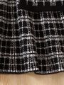 SHEIN Kids CHARMNG Little Girls' Plaid Cardigan & Sweater Dress Set