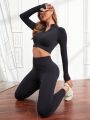Yoga Basic Seamless 2pcs Solid Color Fitness Outfit