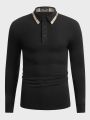 Manfinity Men Contrast Collar Polo Shirt