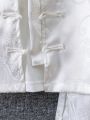 White Jacquard Fabric Traditional Chinese Clothing For Young Boys