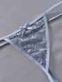 3pcs/Set Women'S Lace Butterfly Knot Thong Underwear