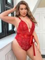 Plus Size Backless Lace Sexy Bodysuit Without Steel Ring