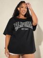 SHEIN CURVE+ Plus Size Letter Printed T-shirt