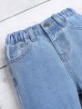 Toddler Girls' Heart Pattern Faux Pocket Straight Leg Jeans