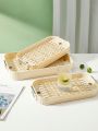 1pc Plastic Double Layer Cake Fruit Snack Storage Tray Cup And Tea Utensil Draining Plate