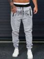 Manfinity LEGND Men's Letter Printed Drawstring Waist Color Block Joggers