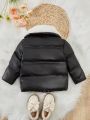 Baby Girls' Casual And Versatile Winter Warm Turtleneck Pullover