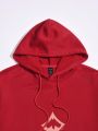 ROMWE Street Life Men's Character Pattern Hooded Drop Shoulder Sleeves Sweatshirt