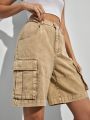 Forever 21 Slanted Pocket Workwear Shorts