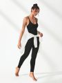 SHEIN Leisure Solid Cami Sports Jumpsuit