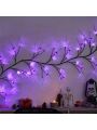 1pc Halloween Led Simulation Willow Vine Lanterns with 8 Light Modes, Halloween Decorations Indoor Outdoor Party Spider bat Shape lamp Atmosphere Decoration lamp