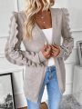 SHEIN Essnce Ruffle Trim Open Front Cardigan