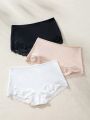 SHEIN 3pack Contrast Lace Boyshorts