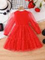 Little Girls' Bowknot & Mesh Tutu Dress, Suitable For Party