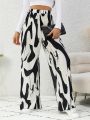 SHEIN Frenchy Random Pattern Cutout Long Pants